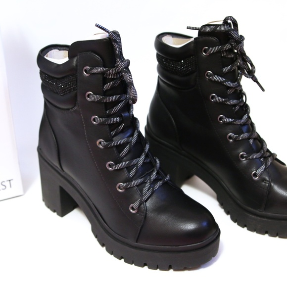 Nine West Qwork Lace Up Combat Booties - Size 7 - Picture 8 of 9
